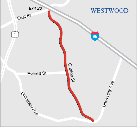 WESTWOOD-NORWOOD: RECONSTRUCTION OF CANTON STREET TO UNIVERSITY DRIVE, INCLUDING REHAB OF N-25-032=W-31-018 
